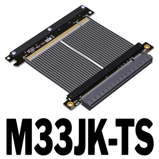 Alt view image 2 of 7 - ADT-M33 PCIe 4.0 x16 Extension Cable 15CM Dual Reverse Gen4 256G/bps Graphics Card Extender Compatible with ITX A4 Chassis (M33JK-TS)