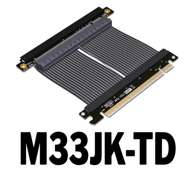 Alt view image 2 of 7 - ADT-M33 PCIe 4.0 x16 Extension Cable 15CM Dual Reverse Gen4 256G/bps Graphics Card Extender Compatible with ITX A4 Chassis (M33JK-TD)