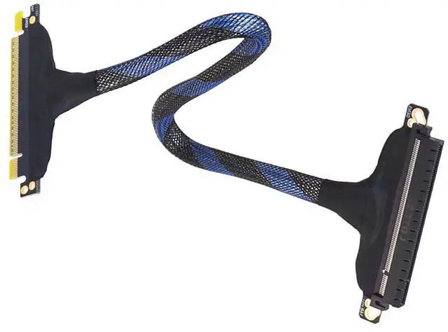 Alt view image 2 of 5 - PCIE 5.0 X16 Extension Cable High Speed Silver Plated Cable GPU16AB5 Compatible with RTX 5090 Graphics Card (50cm)