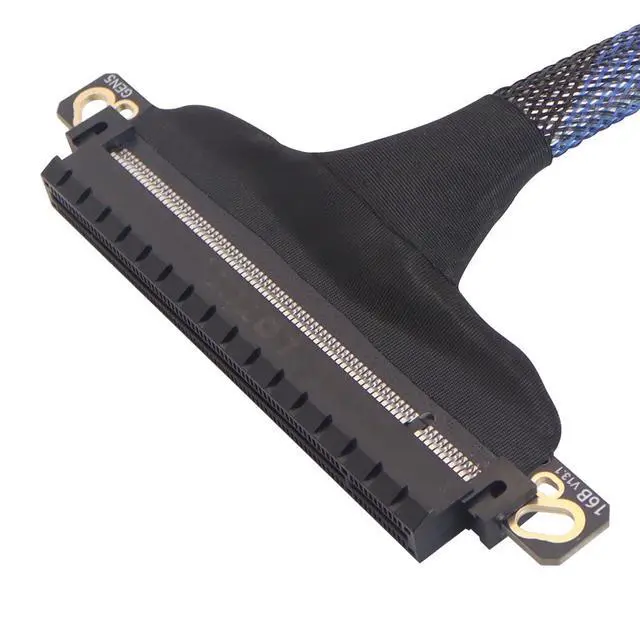 Alt view image 4 of 5 - PCIE 5.0 X16 Extension Cable High Speed Silver Plated Cable GPU16AB5 Compatible with RTX 5090 Graphics Card (50cm)