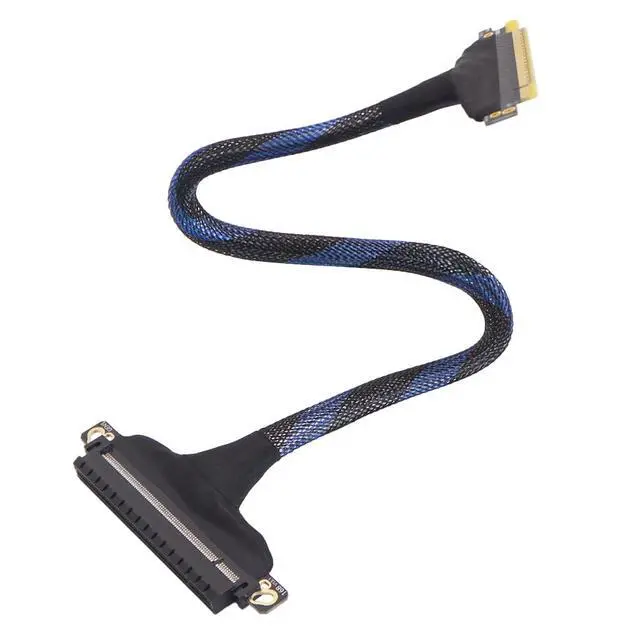 Alt view image 5 of 5 - PCIE 5.0 X16 Extension Cable High Speed Silver Plated Cable GPU16AB5 Compatible with RTX 5090 Graphics Card (50cm)