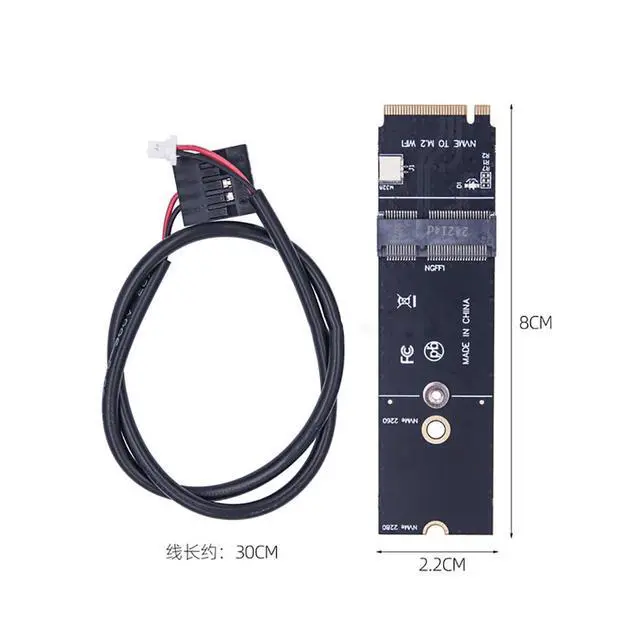 Alt view image 4 of 5 - M.2 Wire Less Card to NVME SSD HDD Adapter Card MCA122 Compatible with AX210 AX200 9260AC 8265 7265 RTL8852MT7921K Card