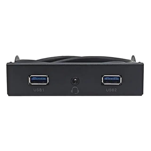Alt view image 2 of 3 - 2Ports USB3.2 Front Panel Bracket 5.25/3.5 Floppy Bay 19Pin to USB Hub HD Audio Earphone/USB-C 20Gbps with Cable for Desktop (Type C)