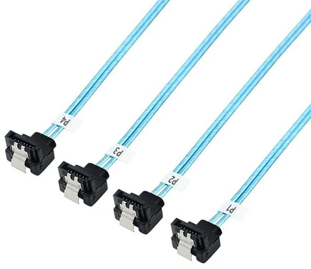 Alt view image 3 of 6 - SAS4.0 4*SATA to 4*SATA 7p Female Extension Cable for Server Computer Host SATA Hard Disk (90°,100cm)