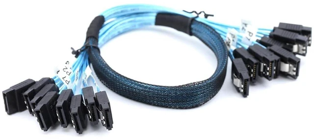 Main image of SAS4.0 8*SATA to 8*SATA 7p Female Extension Cable 12G for Server Computer Host SATA Hard Disk (180°,100cm)