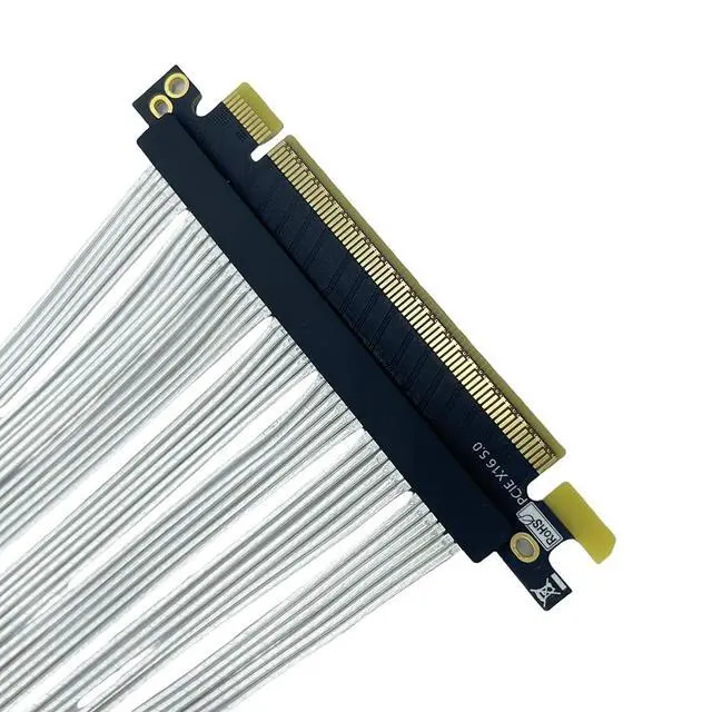 Alt view image 2 of 7 - PCIE 5.0 X16 Extension Cable 90 Degree Right Angle GEN5 64GTS High Speed Non-Destructive Soft Cable 16AC5 (40CM)