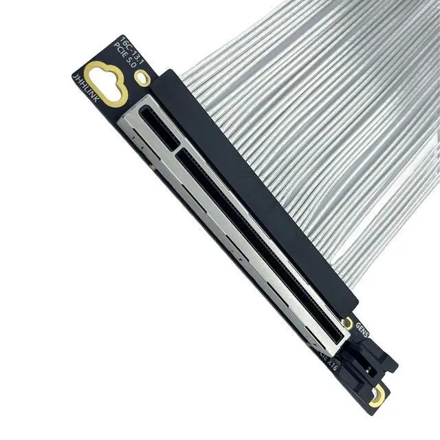 Alt view image 3 of 7 - PCIE 5.0 X16 Extension Cable 90 Degree Right Angle GEN5 64GTS High Speed Non-Destructive Soft Cable 16AC5 (40CM)