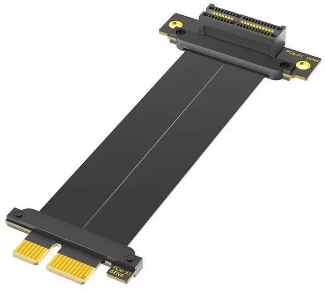 Main image of PCI-E 4.0 4X 1X Extension Cable 10CM High Speed 8Gbps/4Gbps with Gold-Plated Connector for 1U 2U Chassis (1X, 90° to 180°,10cm)