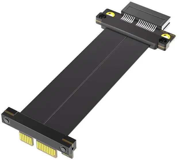 Main image of PCI-E 4.0 4X 1X Extension Cable 10CM High Speed 8Gbps/4Gbps with Gold-Plated Connector for 1U 2U Chassis (1X, 180° to 90°,10cm)