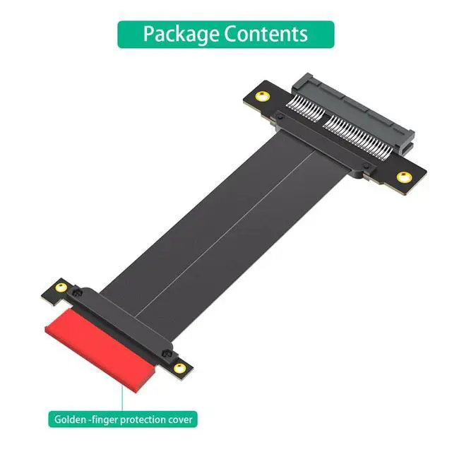 Alt view image 6 of 7 - PCI-E 4.0 4X 1X Extension Cable 10CM High Speed 8Gbps/4Gbps with Gold-Plated Connector for 1U 2U Chassis (4X, 180° to 180°,10cm)