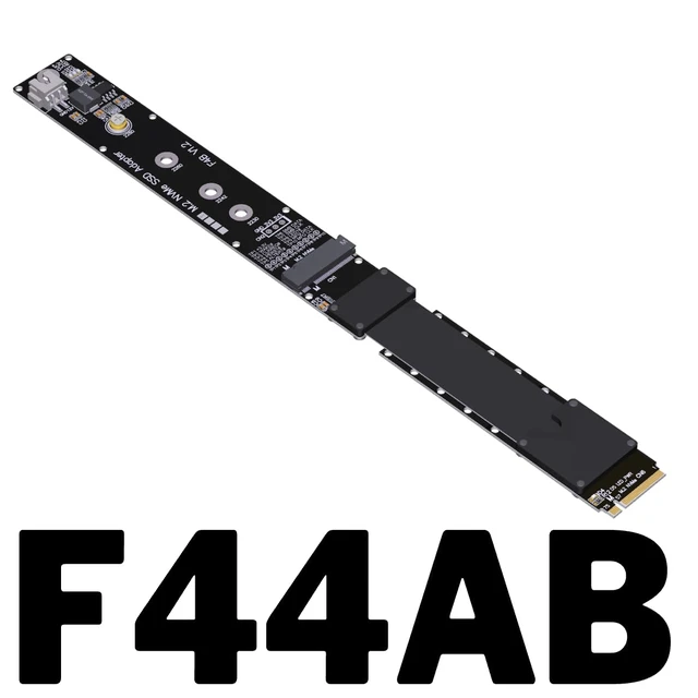 Alt view image 2 of 7 - ADT-F44 PCIe 5.0 X4 Extension Cable gen5 128G/bps Compatible with M.2 NVMe SSD (F44AB,50cm)