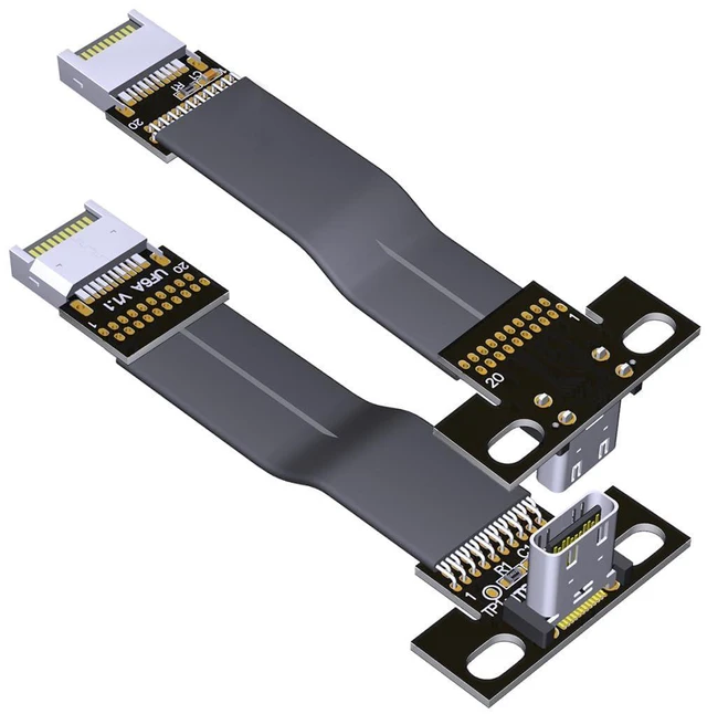 Main image of USB3.2 Extension Cable USB-C Female to Type E Male 19P/20P Motherboard Converter Cable (T8T-F6A, 30cm)
