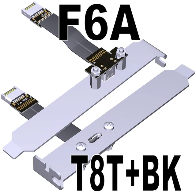 Alt view image 2 of 7 - USB3.2 Extension Cable USB-C Female to Type E Male 19P/20P Motherboard Converter Cable (T8T-F6A+BK,15cm)