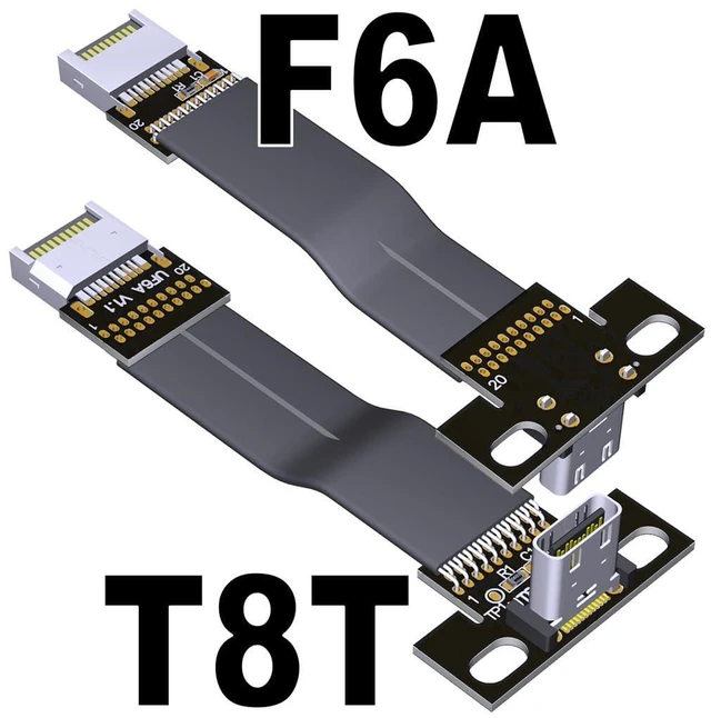 Alt view image 2 of 7 - USB3.2 Extension Cable USB-C Female to Type E Male 19P/20P Motherboard Converter Cable (T8T-F6A,15cm)