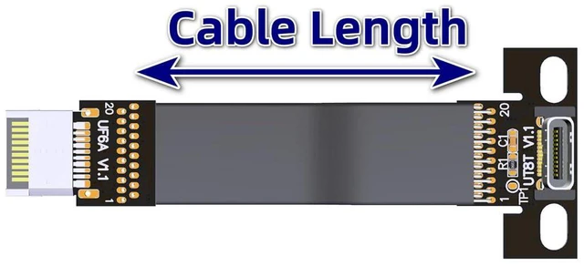 Alt view image 4 of 7 - USB3.2 Extension Cable USB-C Female to Type E Male 19P/20P Motherboard Converter Cable (T8T-F6A,25cm)
