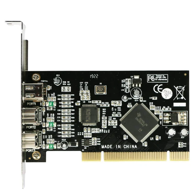 Alt view image 4 of 5 - PCI Combo Add on Cards 2X IEEE 1394B 9 Pin & 1x 1394A 6 Pin 1394 Extension Adapter PCI Controller Card for Firewire Destop PC
