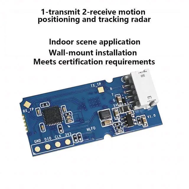 Alt view image 6 of 7 - HLK-LD2454 24G Multi-Target Human Motion Trajectory Radar Sensor Module Single-Transmitter, Dual-Receiver via Serial Communication (Module Test Kit)