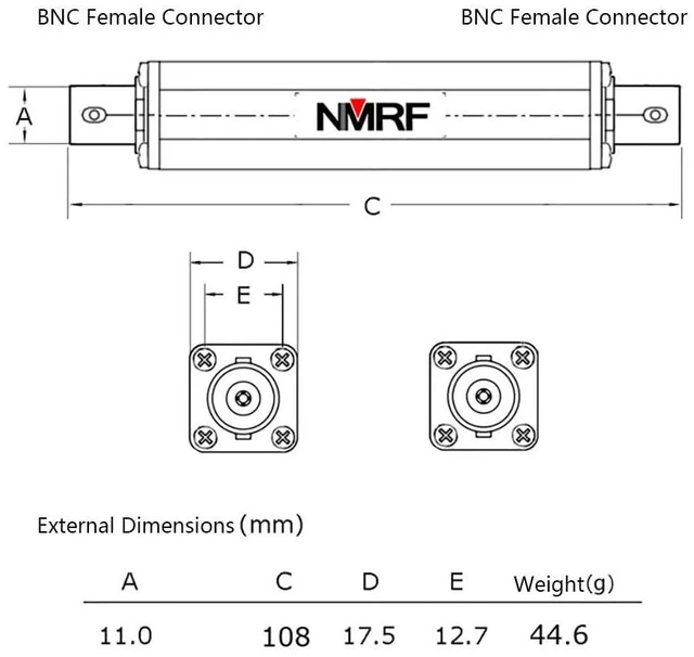 Alt view image 2 of 7 - 2W Ultra-High Resistance Resistors BNC-F Connector, Compact Design (500G/500kM)