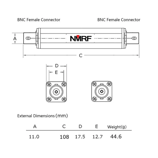 Alt view image 2 of 7 - 2W Ultra-High Resistance Resistors BNC-F Connector, Compact Design (200G/200kM)