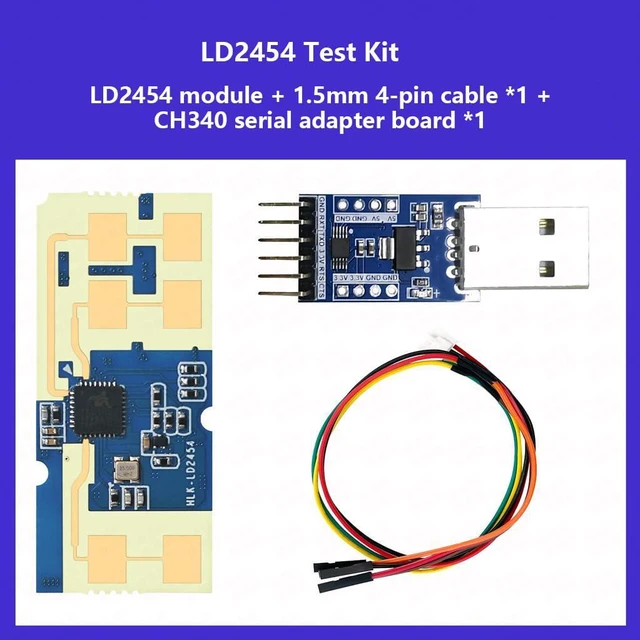 Alt view image 2 of 7 - HLK-LD2454 24G Multi-Target Human Motion Trajectory Radar Sensor Module Single-Transmitter, Dual-Receiver via Serial Communication (Module Test Kit)