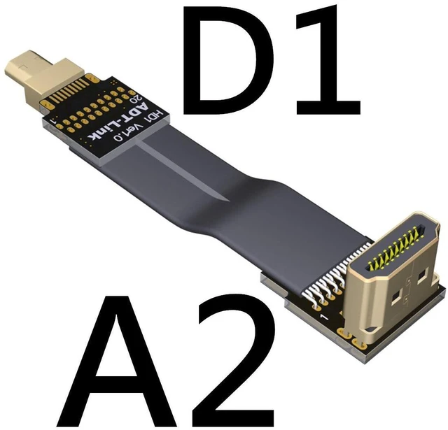 Alt view image 2 of 7 - FPV Cable for HDMI Micro Mini Flat Camera Connector 5cm-50cm Flexible Wire Line 18Gbps 4K@50/60 2160p for HDMI2.0 for FPV Camera (25cm,A2-D1)