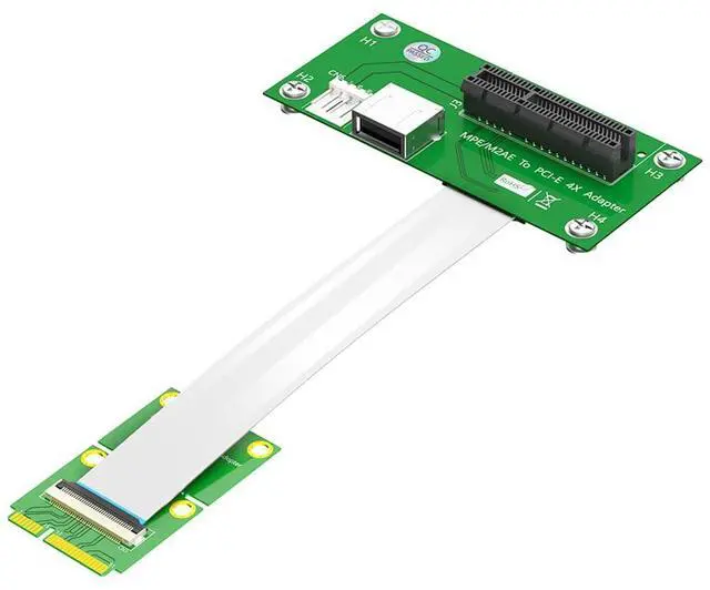 Main image of JMT 2.5Gpbs Mini PCI-E to PCI-E Express X4/X8 +USB Riser Card with High Speed FPC Cable with Magnetic Pad (X4 Vertical)