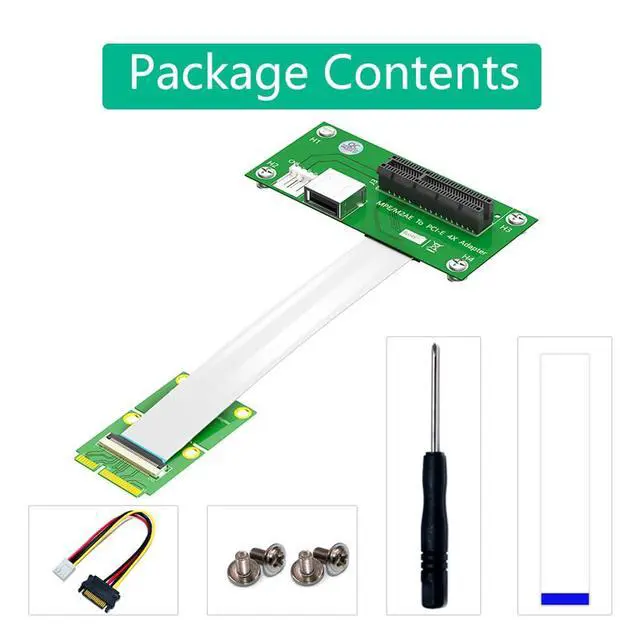 Alt view image 7 of 7 - JMT 2.5Gpbs Mini PCI-E to PCI-E Express X4/X8 +USB Riser Card with High Speed FPC Cable with Magnetic Pad (X4 Vertical)
