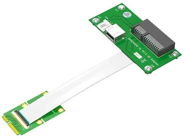 Main image of JMT 2.5Gpbs Mini PCI-E to PCI-E Express X4/X8 +USB Riser Card with High Speed FPC Cable with Magnetic Pad (X4 Horizontal)