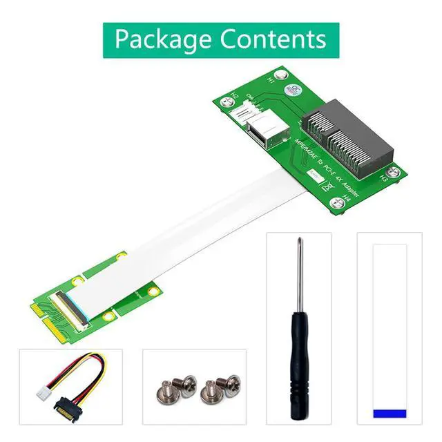 Alt view image 7 of 7 - JMT 2.5Gpbs Mini PCI-E to PCI-E Express X4/X8 +USB Riser Card with High Speed FPC Cable with Magnetic Pad (X4 Horizontal)