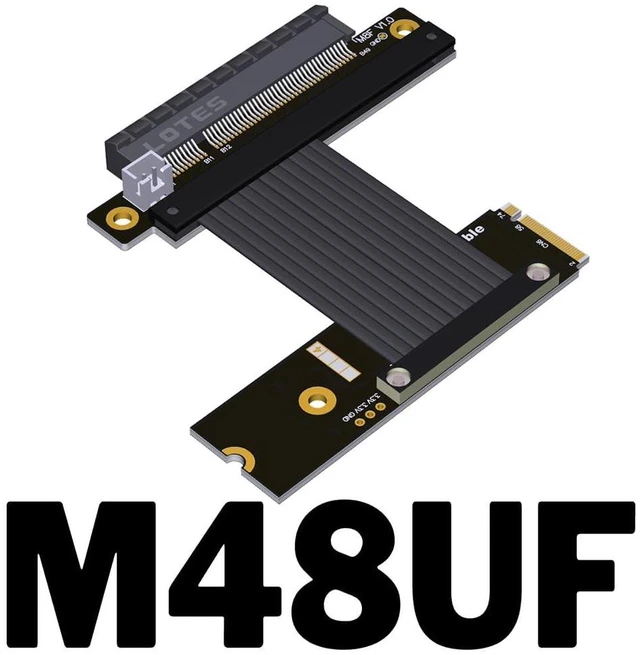 Alt view image 2 of 7 - 64G/BPS M.2 NVMe to x8 PCIe4.0 Extension Cable GEN4 Adapter Compatible with M2 NVME 2230 2240 2260 2280 SSD (M48UF,15CM)
