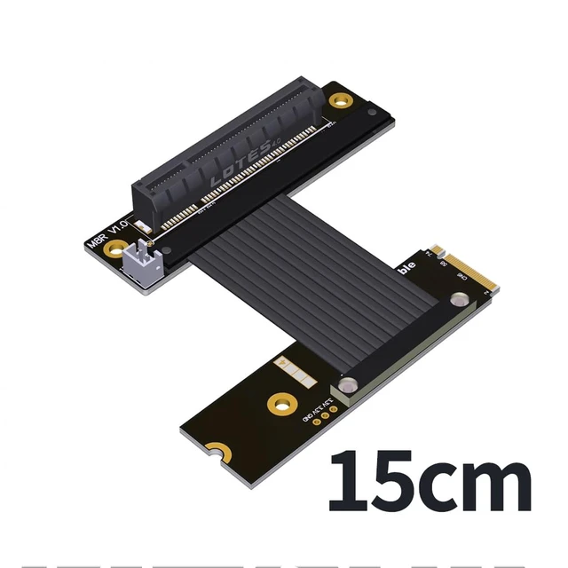 Alt view image 7 of 7 - 64G/BPS M.2 NVMe to x8 PCIe4.0 Extension Cable GEN4 Adapter Compatible with M2 NVME 2230 2240 2260 2280 SSD (M48UR,15CM)