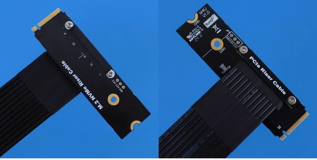 Alt view image 7 of 7 - 64G/BPS M.2 NVMe to x8 PCIe4.0 Extension Cable GEN4 Adapter Compatible with M2 NVME 2230 2240 2260 2280 SSD (M48UF,15CM)
