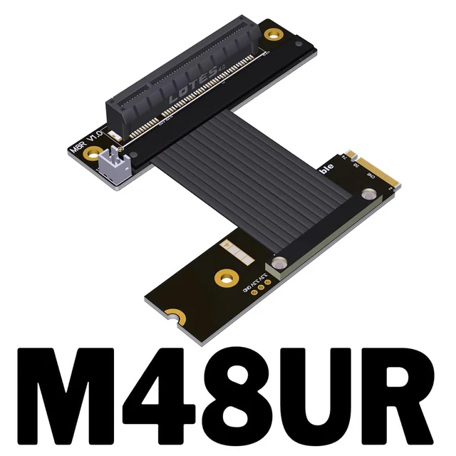 Alt view image 2 of 7 - 64G/BPS M.2 NVMe to x8 PCIe4.0 Extension Cable GEN4 Adapter Compatible with M2 NVME 2230 2240 2260 2280 SSD (M48UR,15CM)