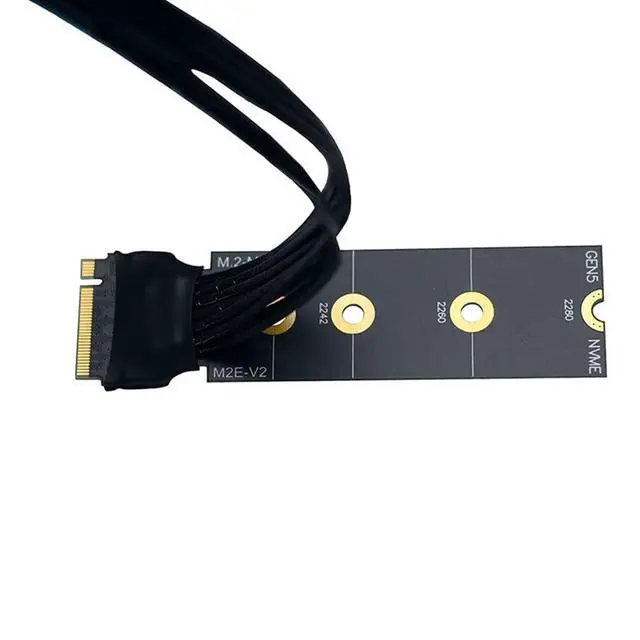 Alt view image 4 of 7 - JMT M22EF-S PCIE5.0 X4 SSD Adapter Cable M.2 Mkey Extender 128Gbps Compatible with M.2 NVME 2280 22110 SSD (30CM)