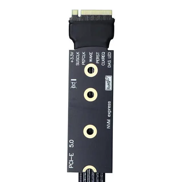 Alt view image 5 of 7 - JMT M22EF-S PCIE5.0 X4 SSD Adapter Cable M.2 Mkey Extender 128Gbps Compatible with M.2 NVME 2280 22110 SSD (30CM)