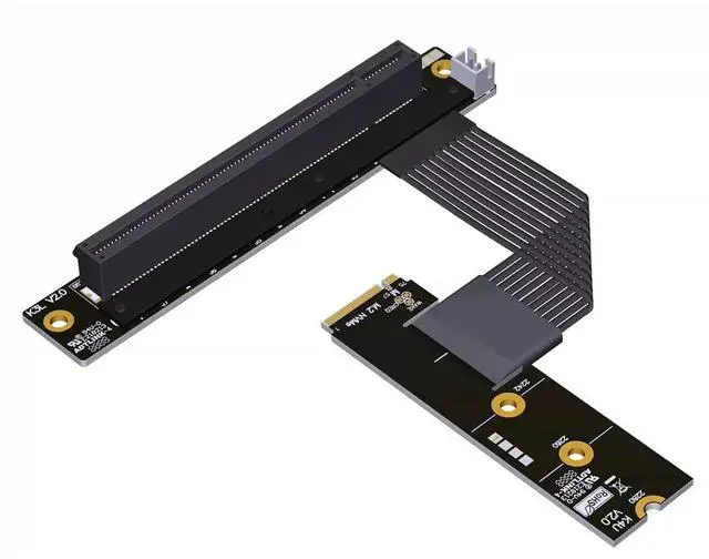 Main image of ADT-K43U M.2 MKey to PCIe5.0 x16 Graphics Card Extension Cable 128Gbps Compatible with NVMe MKey GPU STX Motherboard (K43UL-BK-5.0,15CM)