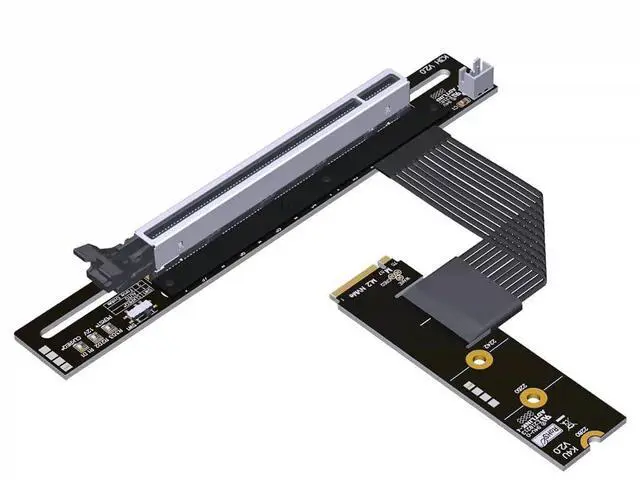 Main image of ADT-K43U M.2 MKey to PCIe5.0 x16 Graphics Card Extension Cable 128Gbps Compatible with NVMe MKey GPU STX Motherboard (K43UH-BK-5.0,15CM)