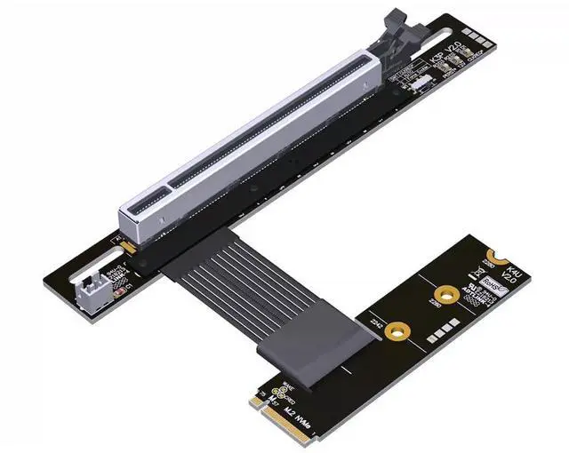 Main image of ADT-K43U M.2 MKey to PCIe5.0 x16 Graphics Card Extension Cable 128Gbps Compatible with NVMe MKey GPU STX Motherboard (K43UP-BK-5.0,15CM)
