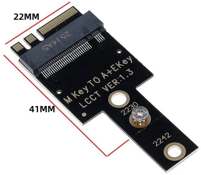 Alt view image 5 of 6 - JMT M.2 Wi-Fi Wire Less LAN Card A+E Key to M.2 NGFF SSD Adapter Compatible with NVME Hard Drive 2230 2242 (to 2242)