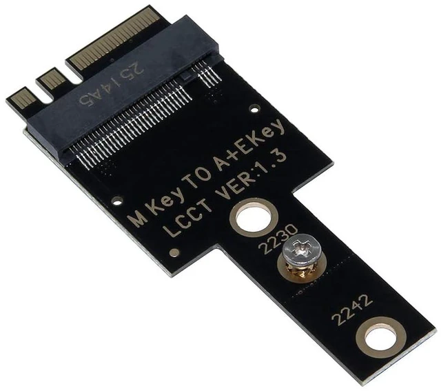 Alt view image 3 of 6 - JMT M.2 Wi-Fi Wire Less LAN Card A+E Key to M.2 NGFF SSD Adapter Compatible with NVME Hard Drive 2230 2242 (to 2242)