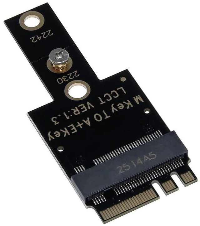 Alt view image 6 of 6 - JMT M.2 Wi-Fi Wire Less LAN Card A+E Key to M.2 NGFF SSD Adapter Compatible with NVME Hard Drive 2230 2242 (to 2242)