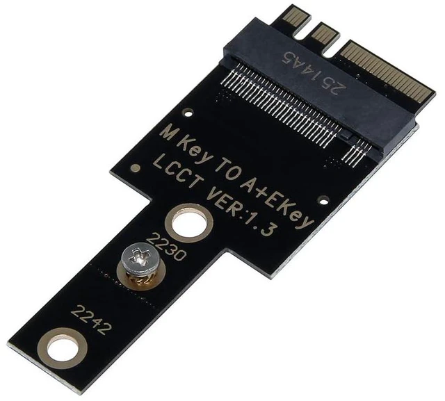 Alt view image 4 of 6 - JMT M.2 Wi-Fi Wire Less LAN Card A+E Key to M.2 NGFF SSD Adapter Compatible with NVME Hard Drive 2230 2242 (to 2242)