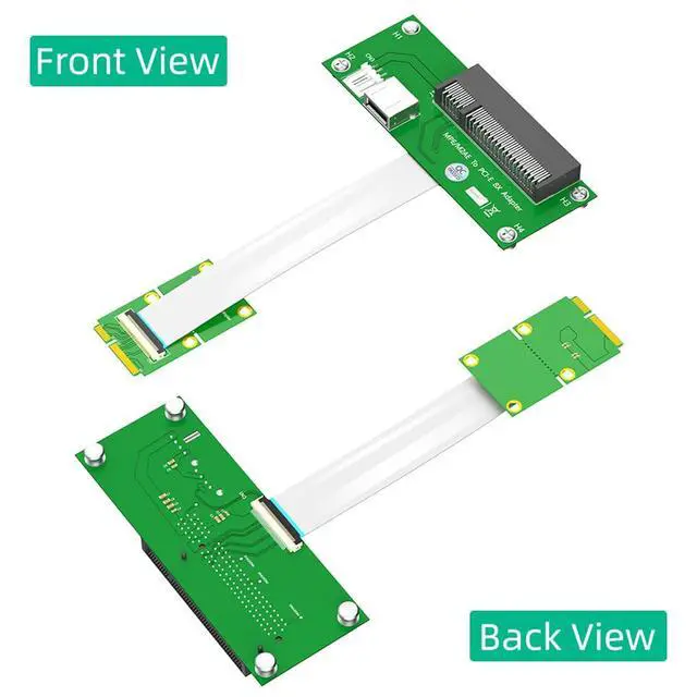 Alt view image 6 of 7 - JMT 2.5Gpbs Mini PCI-E to PCI-E Express X4/X8 +USB Riser Card with High Speed FPC Cable with Magnetic Pad (X8 Horizontal)