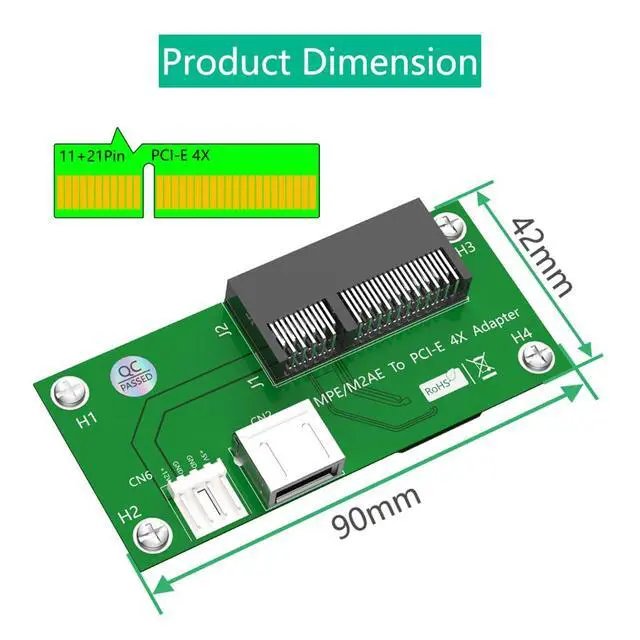 Alt view image 2 of 7 - JMT 2.5Gpbs Mini PCI-E to PCI-E Express X4/X8 +USB Riser Card with High Speed FPC Cable with Magnetic Pad (X4 Horizontal)