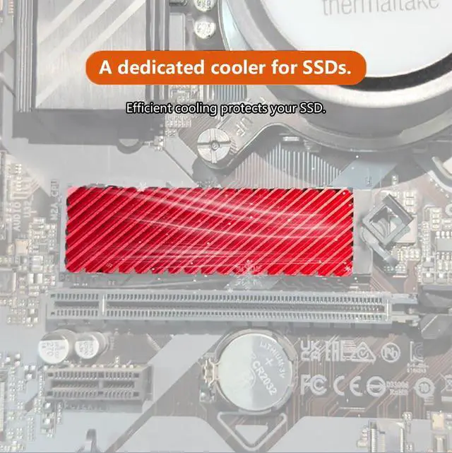 Alt view image 7 of 7 - Aluminum M.2 2280 SSD Heatsink Passive Cooling Heat Sink with Thermal Pad Efficient Heat Dissipation (Black)