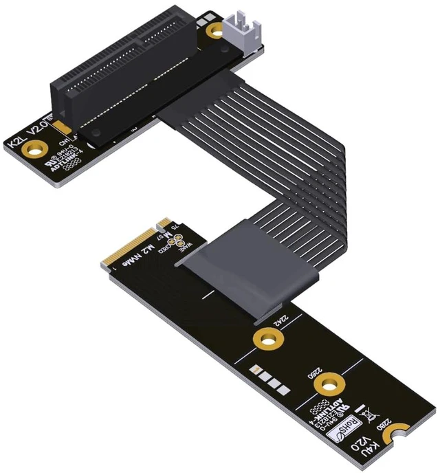 Main image of ADT-K42U M.2 NVMe-Compatible to PCIe x4 Extension Cable 128Gbps High-Speed Lossless Flexible Ribbon Cable (15CM,K42UL-BK 5.0)