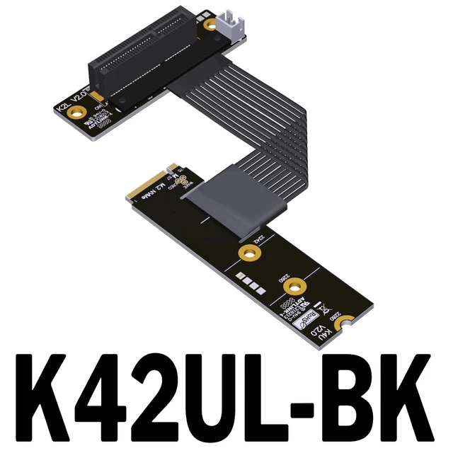 Alt view image 2 of 3 - ADT-K42U M.2 NVMe-Compatible to PCIe x4 Extension Cable 128Gbps High-Speed Lossless Flexible Ribbon Cable (15CM,K42UL-BK 5.0)