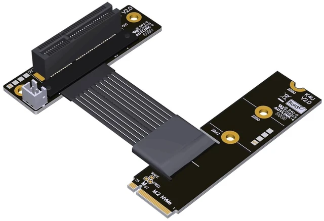 Main image of ADT-K42U M.2 NVMe-Compatible to PCIe x4 Extension Cable 128Gbps High-Speed Lossless Flexible Ribbon Cable (15CM,K42UR-BK 5.0)