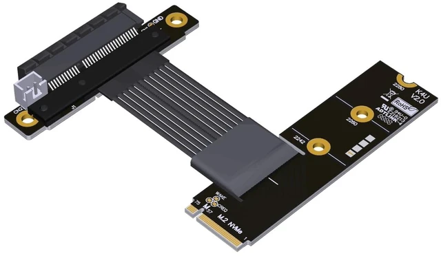 Main image of ADT-K42U M.2 NVMe-Compatible to PCIe x4 Extension Cable 128Gbps High-Speed Lossless Flexible Ribbon Cable (15CM,K42UT-BK 5.0)