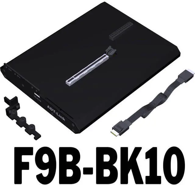 Alt view image 2 of 2 - ADT-F9 OCuLink External GPU Dock PCIe 4.0 x4 64Gbps Built-in Switch & LED Indicators, Includes 50cm Cable Supports Graphics Card & PCIe Devices (F9B-BK10)